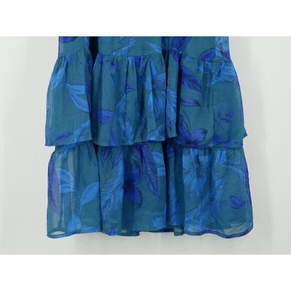 NWT Sofia Vergara Floral Chiffon Tiered Maxi Dress Blue S - Picture 6 of 8